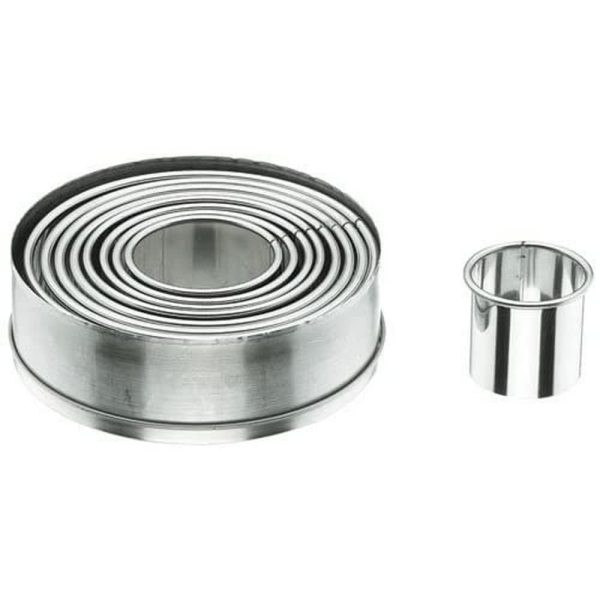 JOGO DE 9 CORTA-MASSAS REDONDOS LISOS DE INÓX - R 68069